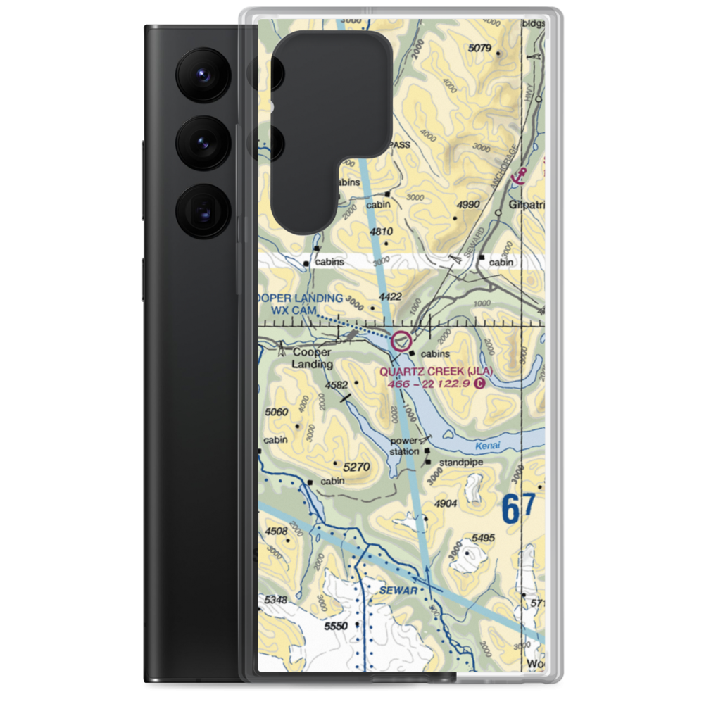 Quartz Creek Airport (JLA) VFR Sectional Samsung Case Samsung Galaxy S22 Ultra model shown