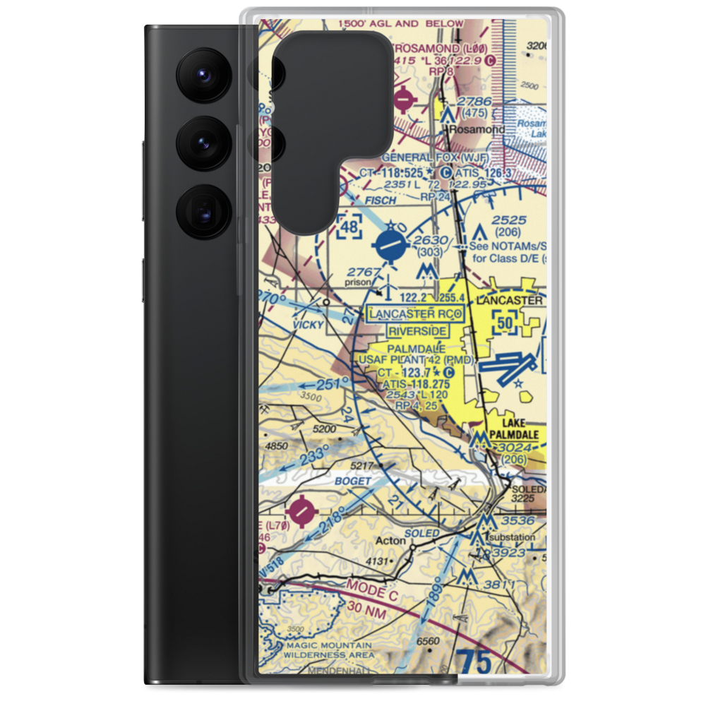 Quartz Hill Airport (RZH) VFR Sectional Samsung Case Samsung Galaxy S22 Ultra model shown
