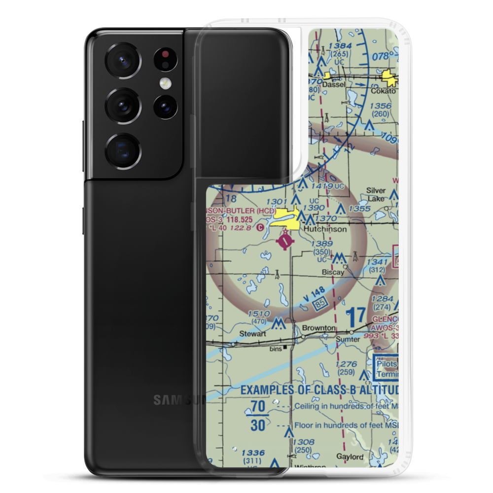 Quast Airport (MN62) VFR Sectional Samsung Case Samsung Galaxy S21 Ultra model shown