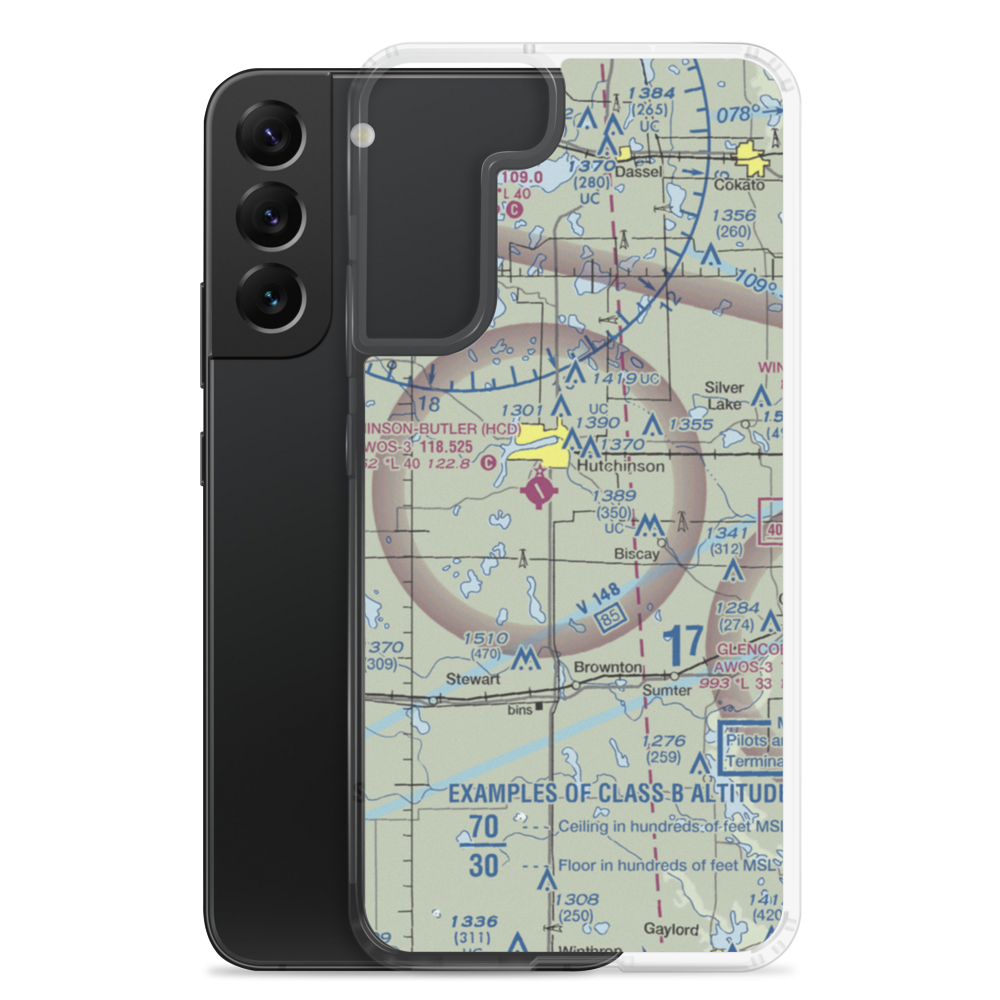 Quast Airport (MN62) VFR Sectional Samsung Case Samsung Galaxy S22 Plus model shown
