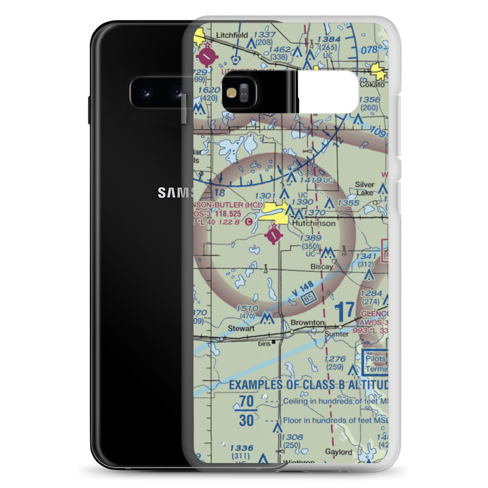 Quast Airport (MN62) VFR Sectional Samsung Case Samsung Galaxy S10+ model shown