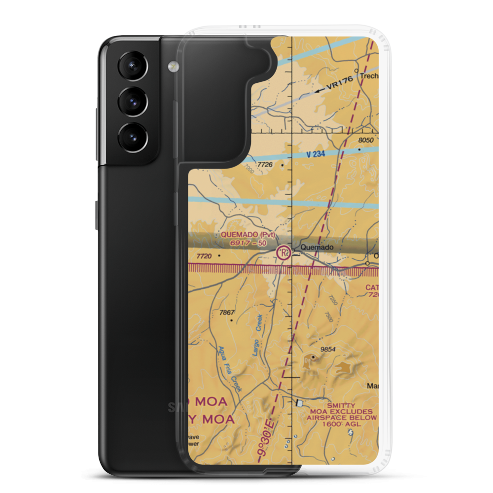 Quemado Airport (NM80) VFR Sectional Samsung Case Samsung Galaxy S21 Plus model shown