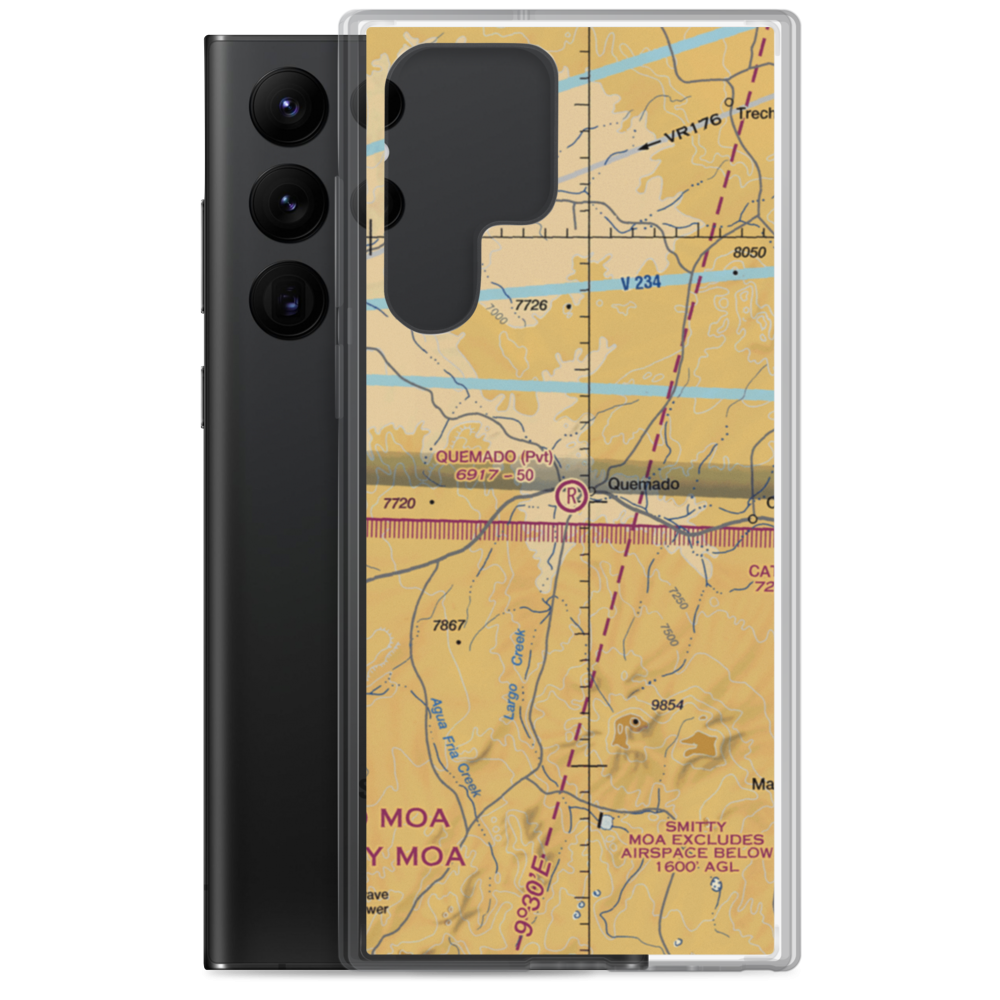 Quemado Airport (NM80) VFR Sectional Samsung Case Samsung Galaxy S22 Ultra model shown