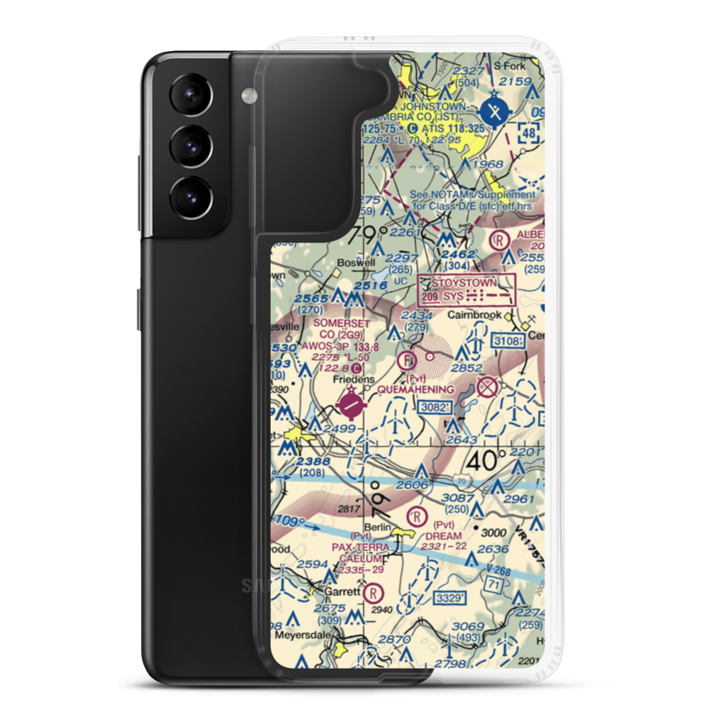 Quemahening Flightpark Ultralightport (2PN4) VFR Sectional Samsung Case Samsung Galaxy S21 Plus model shown