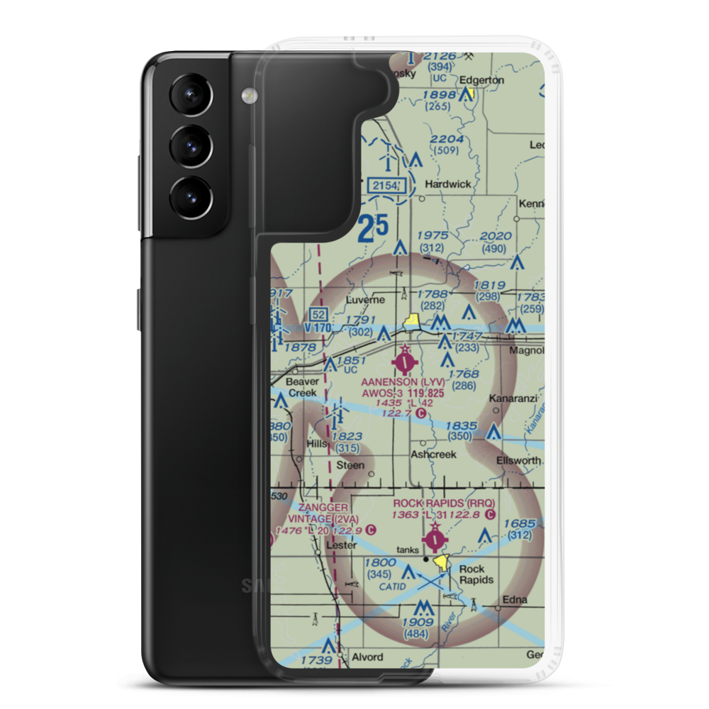 Quentin Aanenson Field (LYV) VFR Sectional Samsung Case Samsung Galaxy S21 Plus model shown