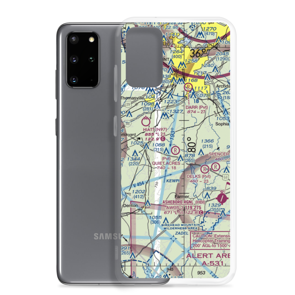 Quiet Acres Airport (NC31) VFR Sectional Samsung Case Samsung Galaxy S20 Plus model shown