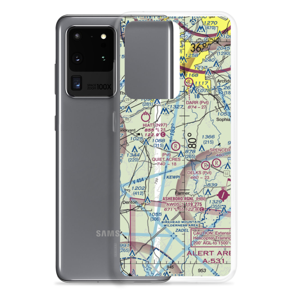 Quiet Acres Airport (NC31) VFR Sectional Samsung Case Samsung Galaxy S20 Ultra model shown