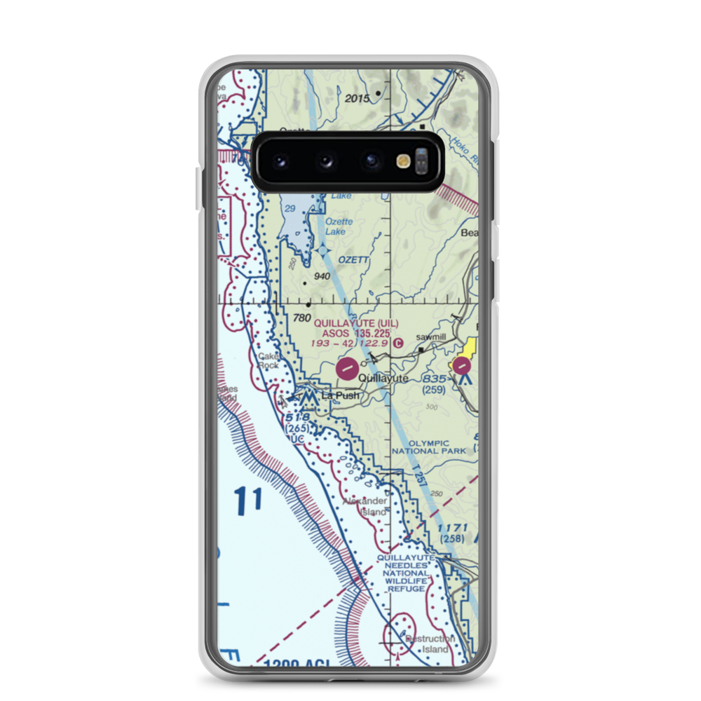 Quillayute Airport (UIL) VFR Sectional Samsung Case Samsung Galaxy S10 model shown