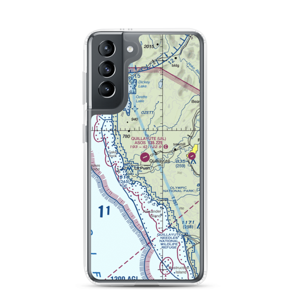 Quillayute Airport (UIL) VFR Sectional Samsung Case Samsung Galaxy S21 model shown