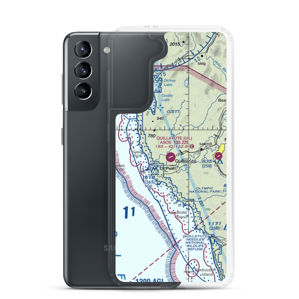 Quillayute Airport (UIL) VFR Sectional Samsung Case Samsung Galaxy S21 model shown