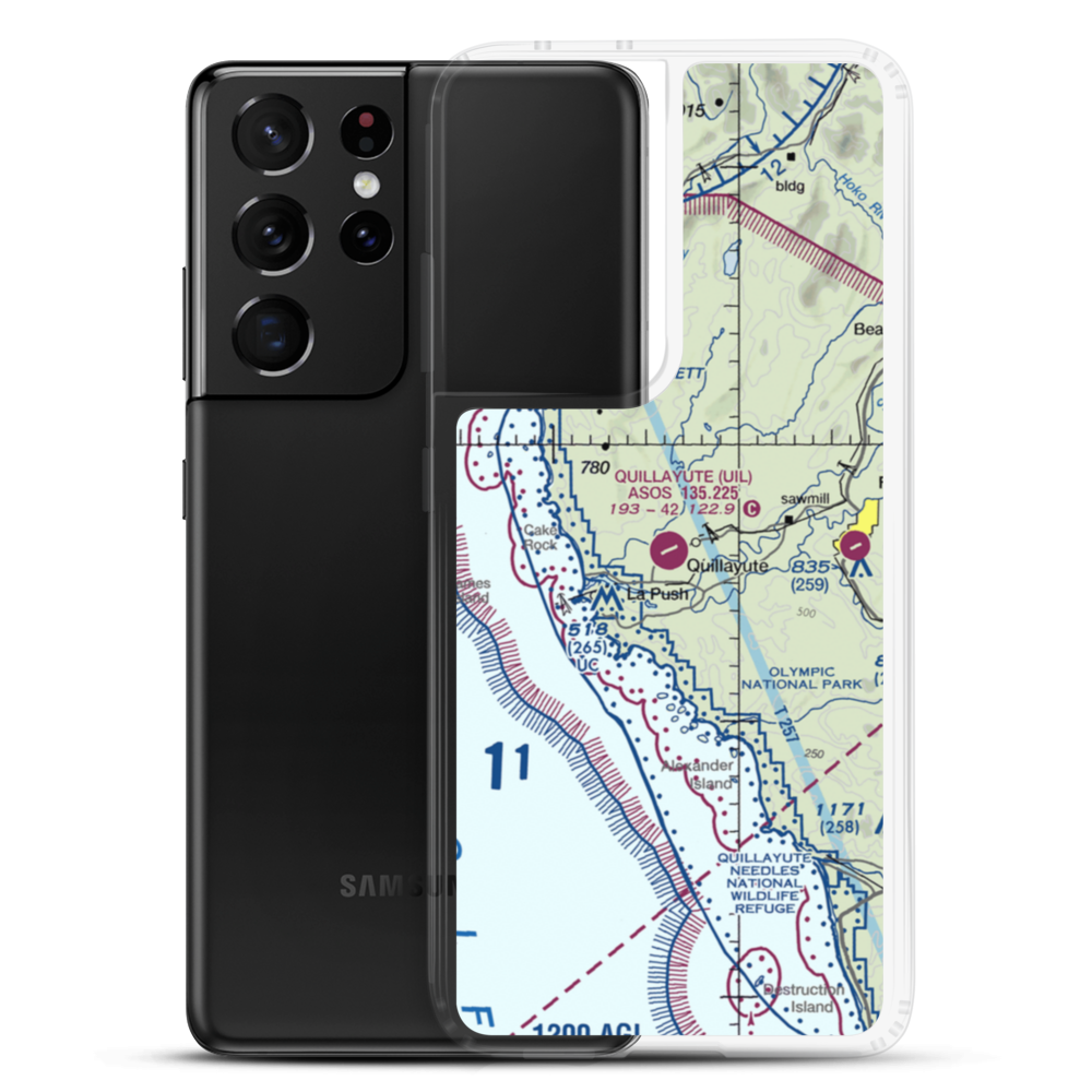 Quillayute Airport (UIL) VFR Sectional Samsung Case Samsung Galaxy S21 Ultra model shown