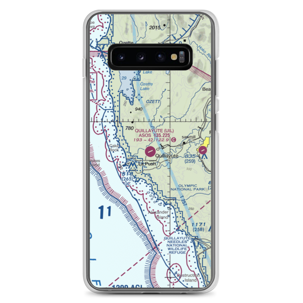 Quillayute Airport (UIL) VFR Sectional Samsung Case Samsung Galaxy S10+ model shown