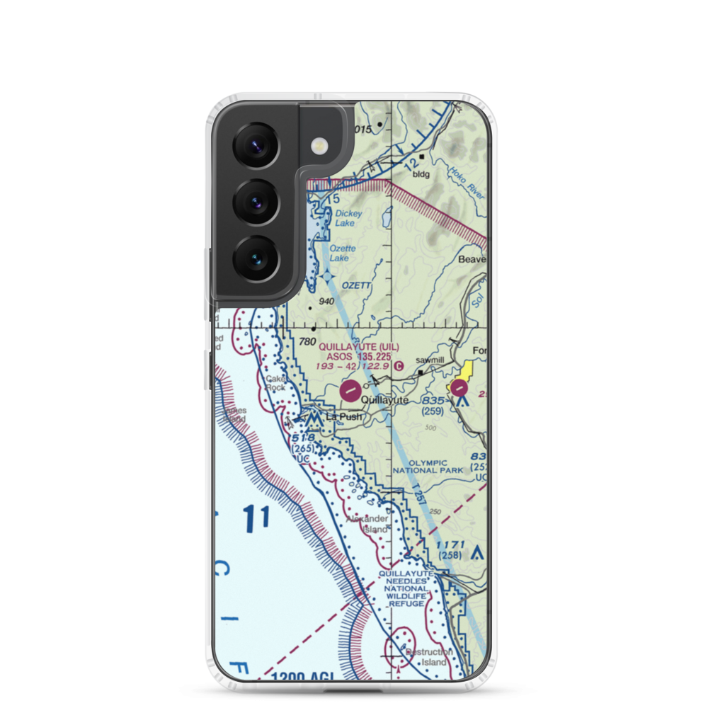 Quillayute Airport (UIL) VFR Sectional Samsung Case Samsung Galaxy S22 model shown