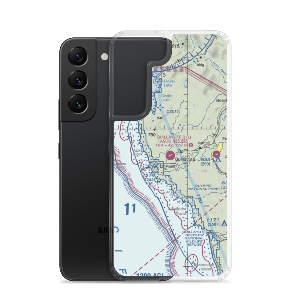 Quillayute Airport (UIL) VFR Sectional Samsung Case Samsung Galaxy S22 model shown