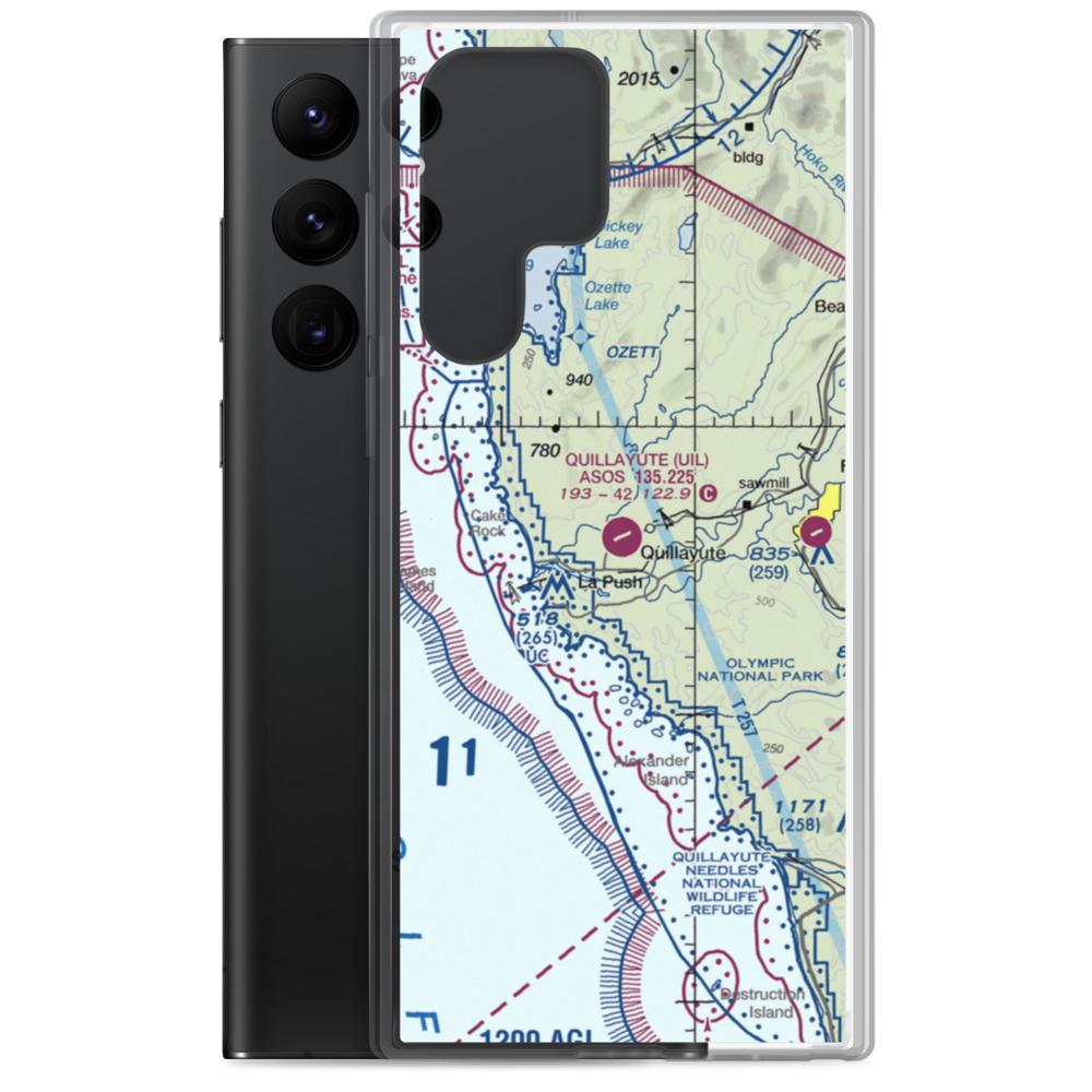 Quillayute Airport (UIL) VFR Sectional Samsung Case Samsung Galaxy S22 Ultra model shown