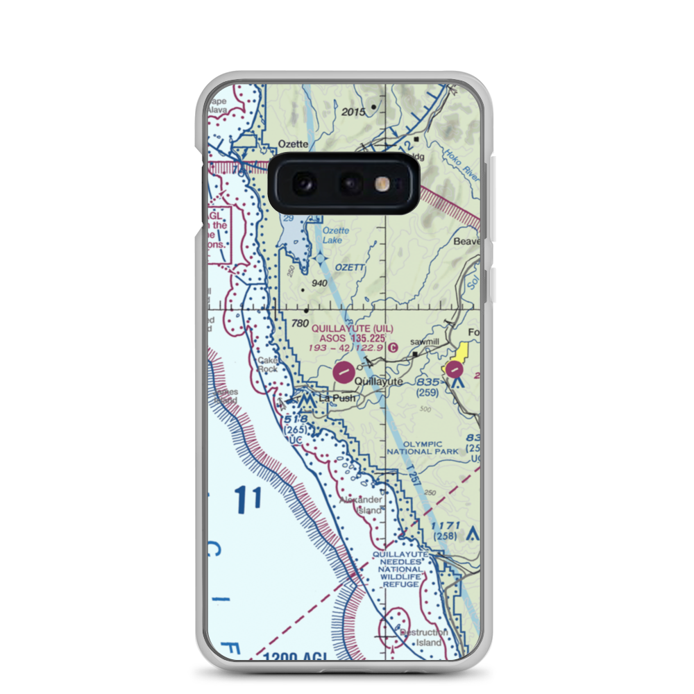 Quillayute Airport (UIL) VFR Sectional Samsung Case Samsung Galaxy S10e model shown