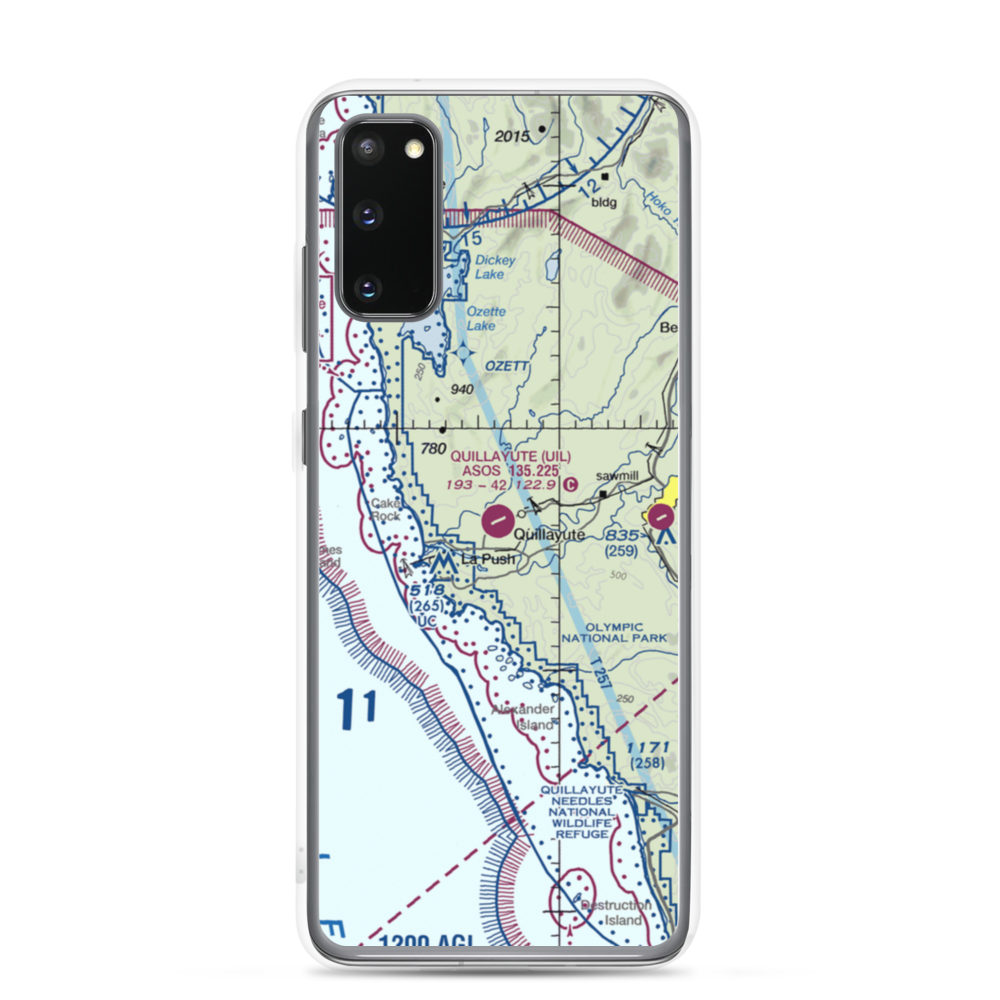 Quillayute Airport (UIL) VFR Sectional Samsung Case Samsung Galaxy S20 model shown