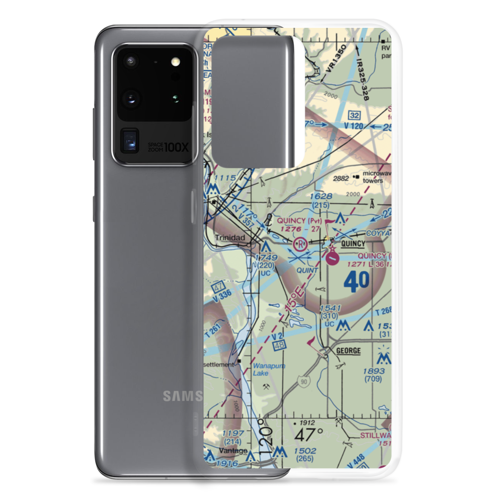 Quincy Flying Service Airport (WA74) VFR Sectional Samsung Case Samsung Galaxy S20 Ultra model shown