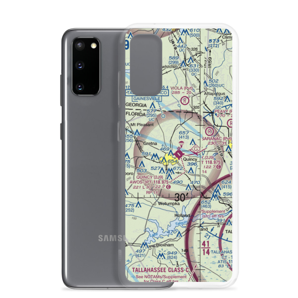 Quincy Municipal Airport (2J9) VFR Sectional Samsung Case Samsung Galaxy S20 model shown