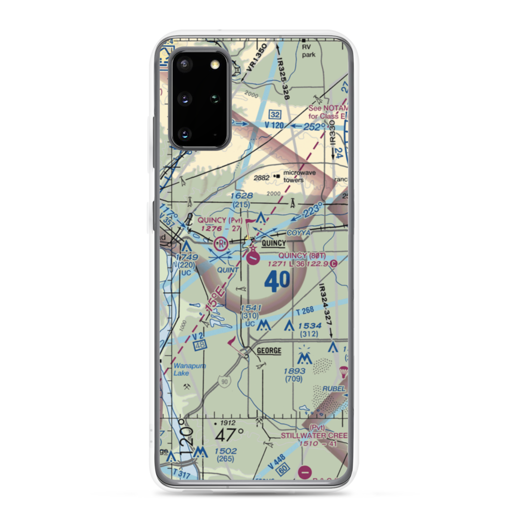 Quincy Municipal Airport (80T) VFR Sectional Samsung Case Samsung Galaxy S20 Plus model shown