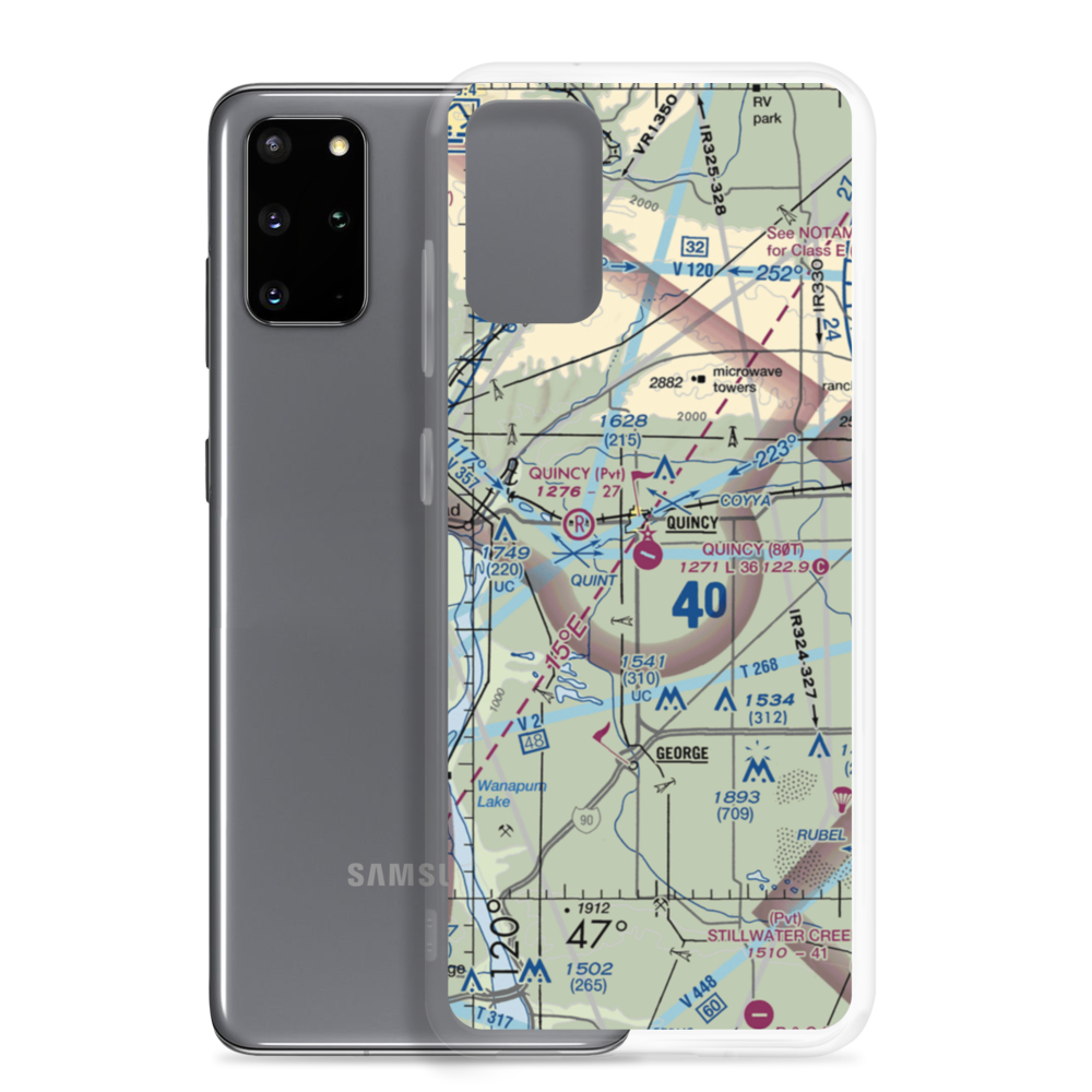Quincy Municipal Airport (80T) VFR Sectional Samsung Case Samsung Galaxy S20 Plus model shown