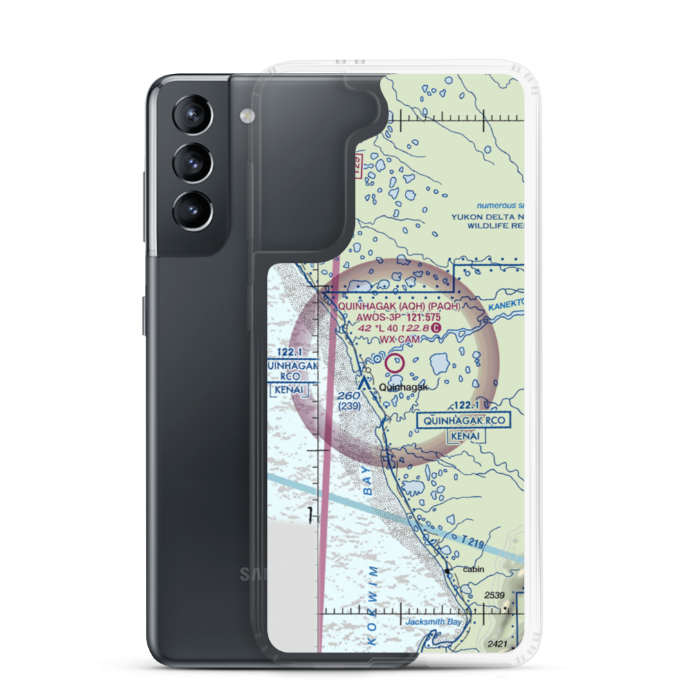 Quinhagak Airport (AQH) VFR Sectional Samsung Case Samsung Galaxy S21 model shown