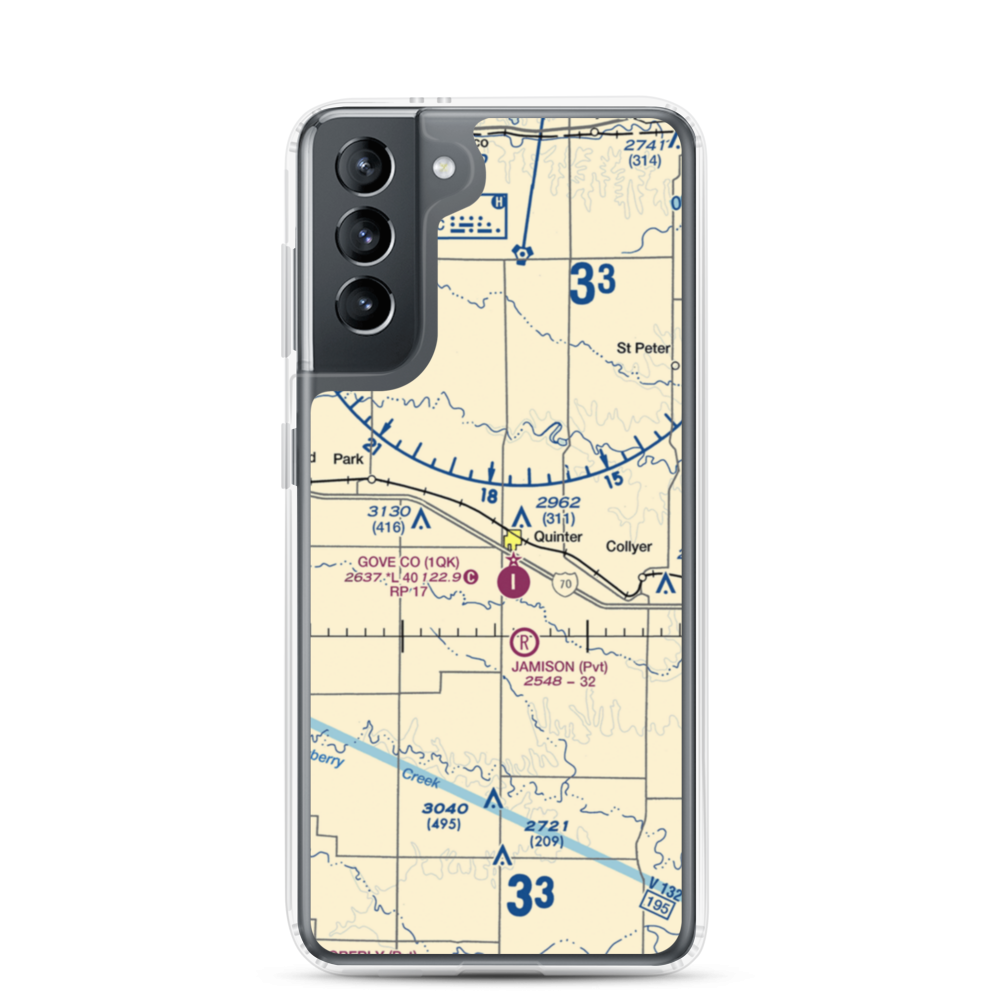 Quinter Air Strip (6KS1) VFR Sectional Samsung Case Samsung Galaxy S21 model shown