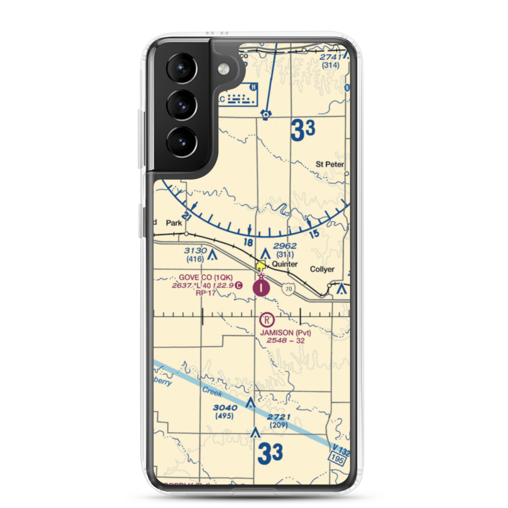 Quinter Air Strip (6KS1) VFR Sectional Samsung Case Samsung Galaxy S21 Plus model shown