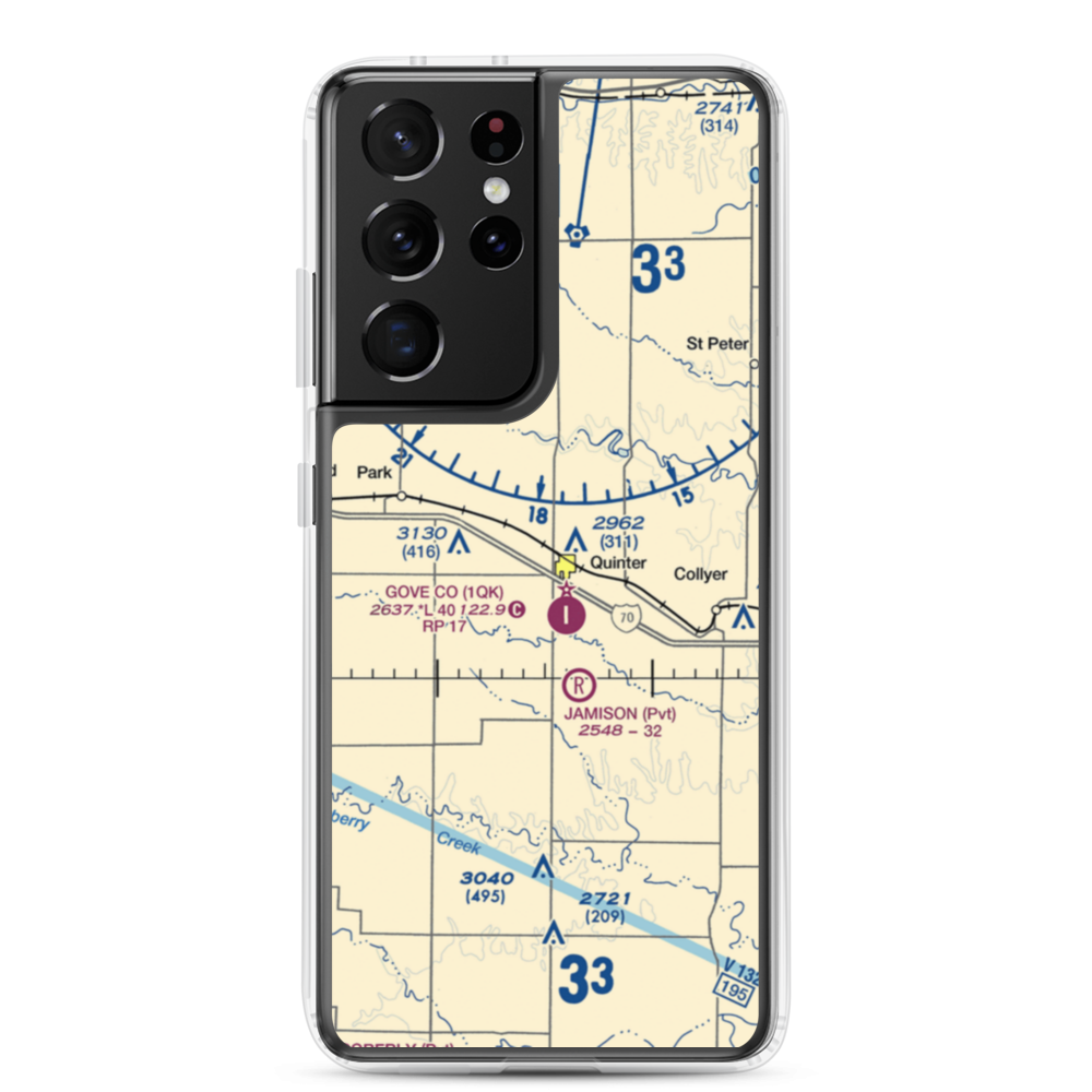 Quinter Air Strip (6KS1) VFR Sectional Samsung Case Samsung Galaxy S21 Ultra model shown