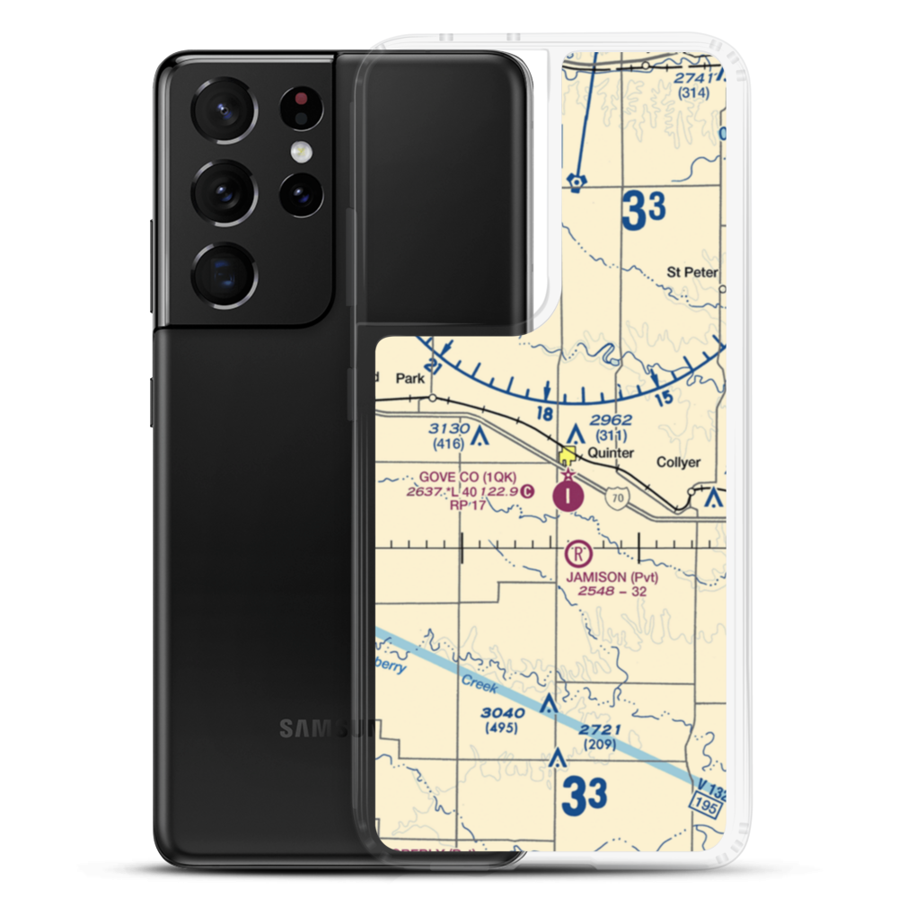 Quinter Air Strip (6KS1) VFR Sectional Samsung Case Samsung Galaxy S21 Ultra model shown