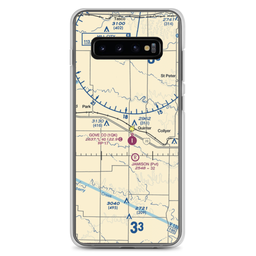 Quinter Air Strip (6KS1) VFR Sectional Samsung Case Samsung Galaxy S10+ model shown