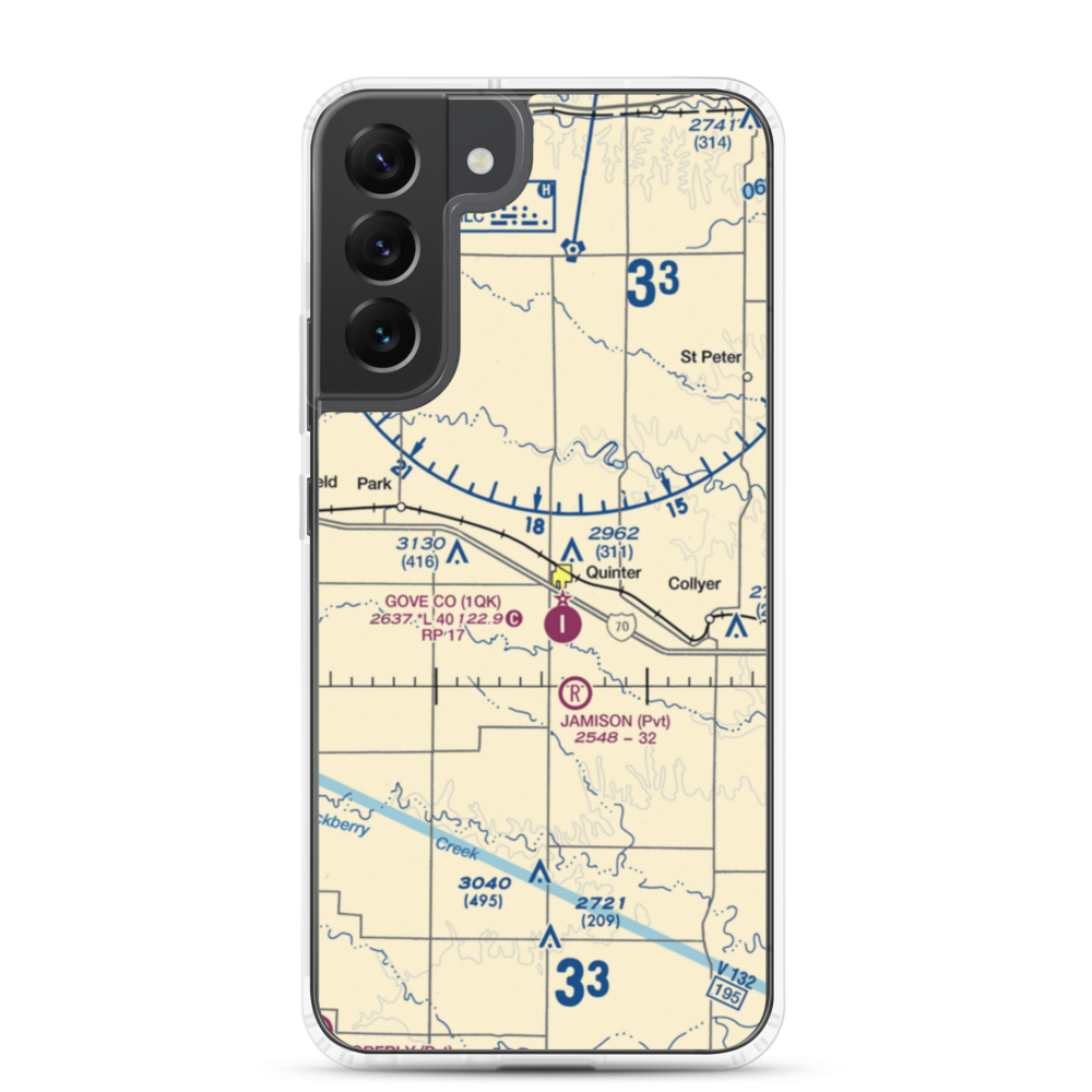 Quinter Air Strip (6KS1) VFR Sectional Samsung Case Samsung Galaxy S22 Plus model shown