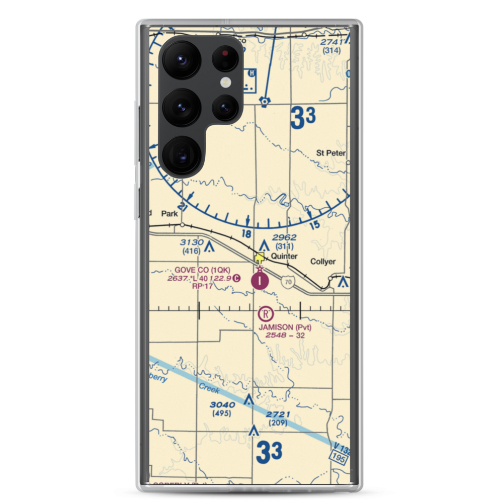 Quinter Air Strip (6KS1) VFR Sectional Samsung Case Samsung Galaxy S22 Ultra model shown