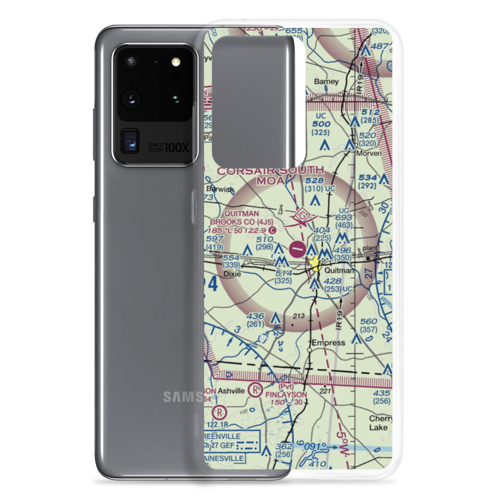 Quitman Brooks County Airport (4J5) VFR Sectional Samsung Case Samsung Galaxy S20 Ultra model shown