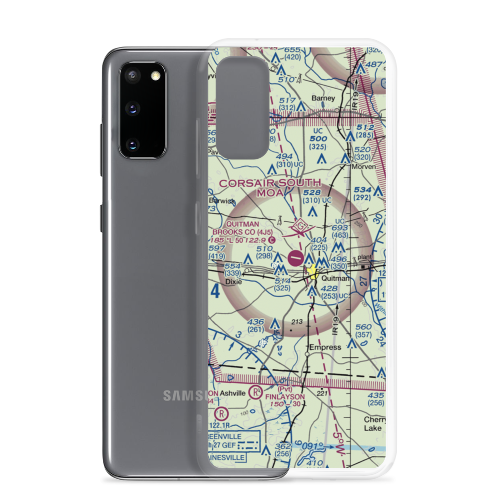 Quitman Brooks County Airport (4J5) VFR Sectional Samsung Case Samsung Galaxy S20 model shown
