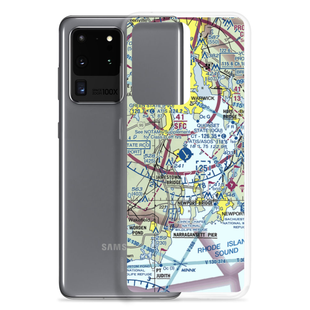 Quonset State Airport (OQU) VFR Sectional Samsung Case Samsung Galaxy S20 Ultra model shown