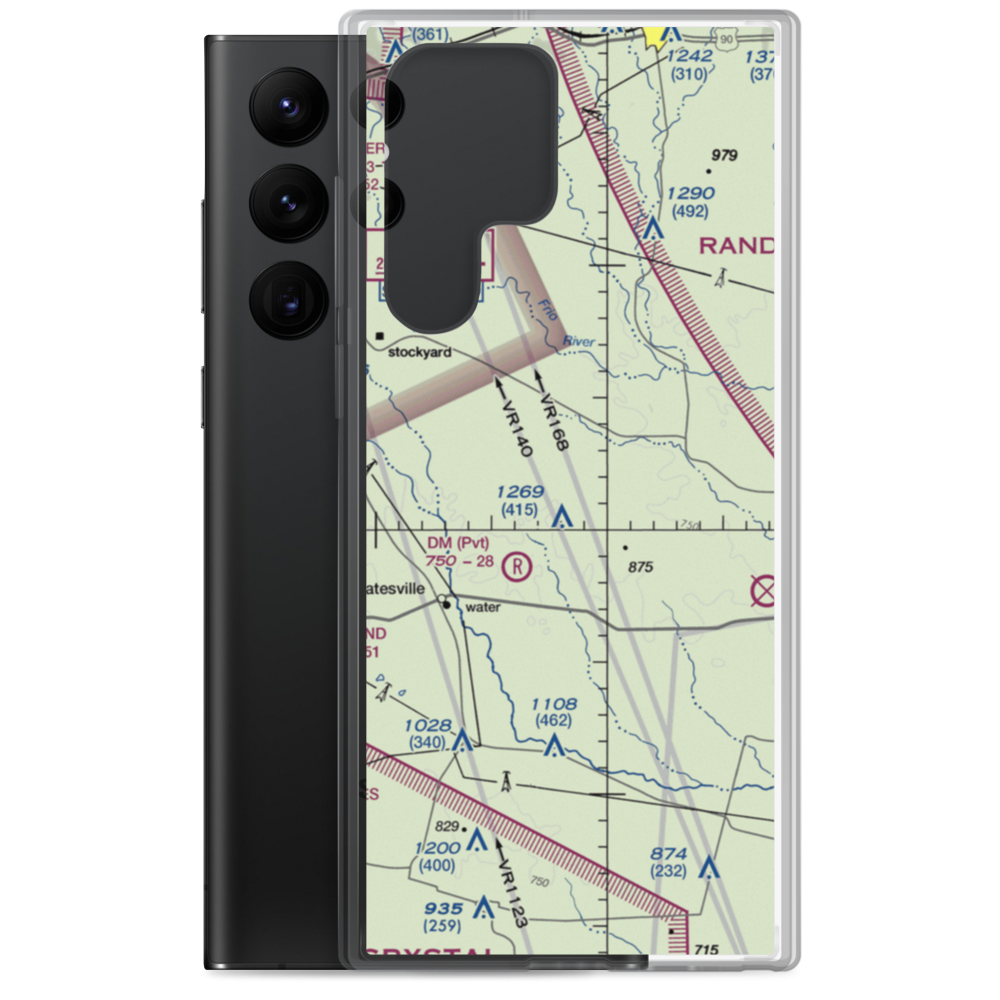 R & J Livestock County Airport (TA82) VFR Sectional Samsung Case Samsung Galaxy S22 Ultra model shown