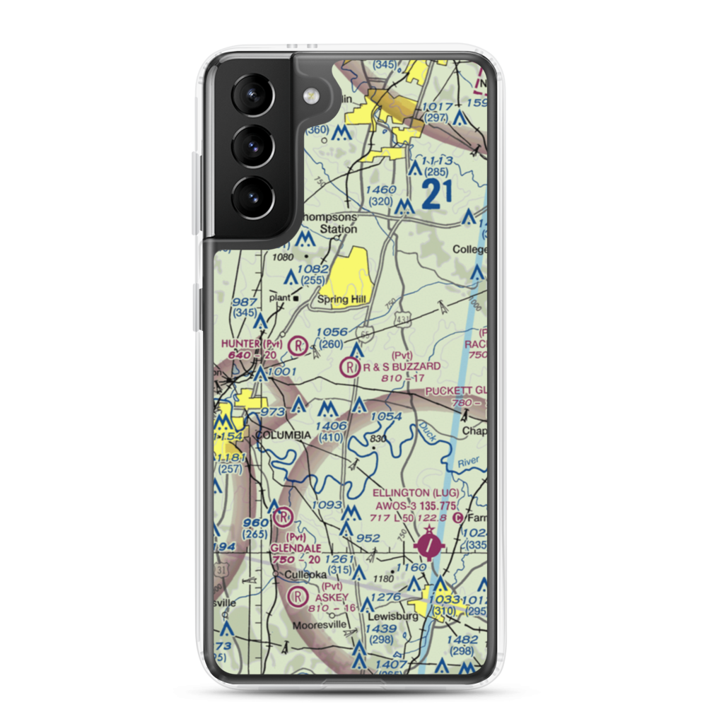 R & S Buzzard Airport (0TN0) VFR Sectional Samsung Case Samsung Galaxy S21 Plus model shown