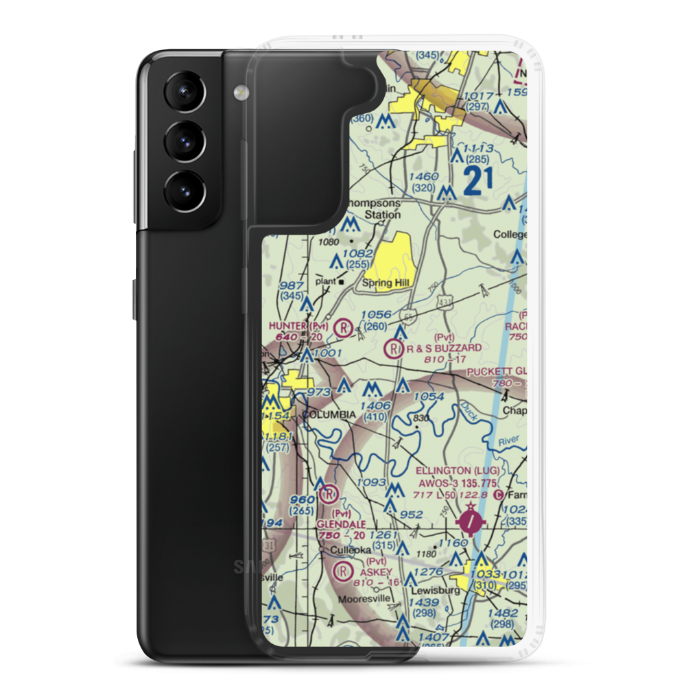R & S Buzzard Airport (0TN0) VFR Sectional Samsung Case Samsung Galaxy S21 Plus model shown