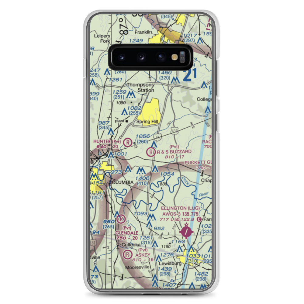 R & S Buzzard Airport (0TN0) VFR Sectional Samsung Case Samsung Galaxy S10+ model shown