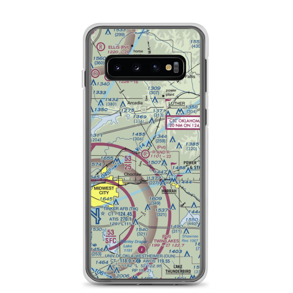 R and R Airport (9OK9) VFR Sectional Samsung Case Samsung Galaxy S10 model shown