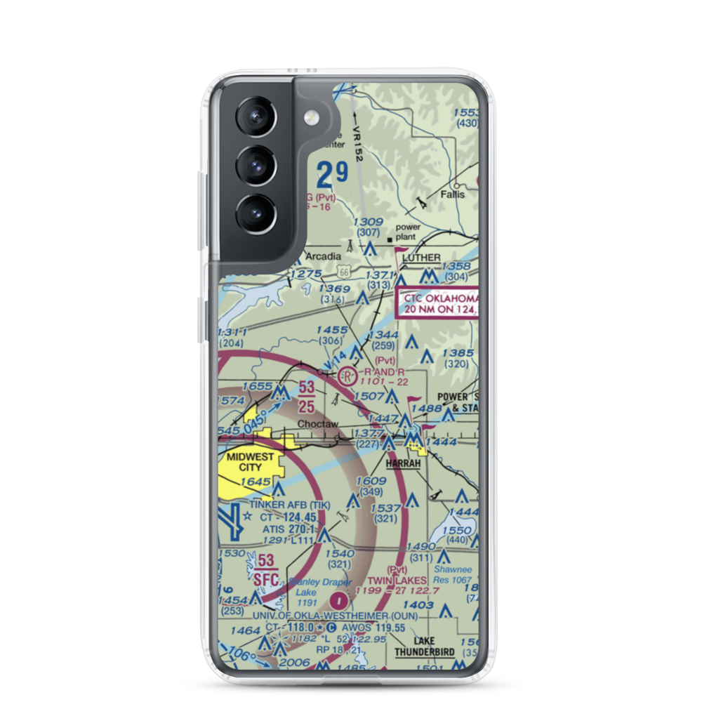R and R Airport (9OK9) VFR Sectional Samsung Case Samsung Galaxy S21 model shown