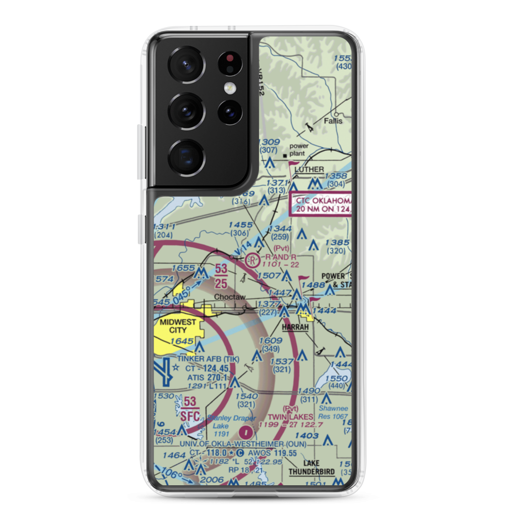 R and R Airport (9OK9) VFR Sectional Samsung Case Samsung Galaxy S21 Ultra model shown