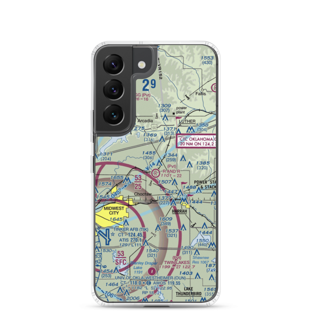 R and R Airport (9OK9) VFR Sectional Samsung Case Samsung Galaxy S22 model shown