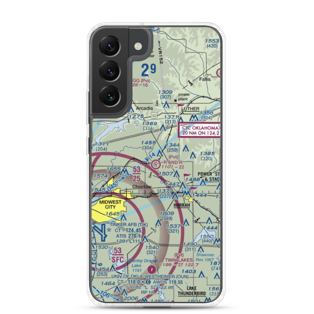 R and R Airport (9OK9) VFR Sectional Samsung Case Samsung Galaxy S22 Plus model shown