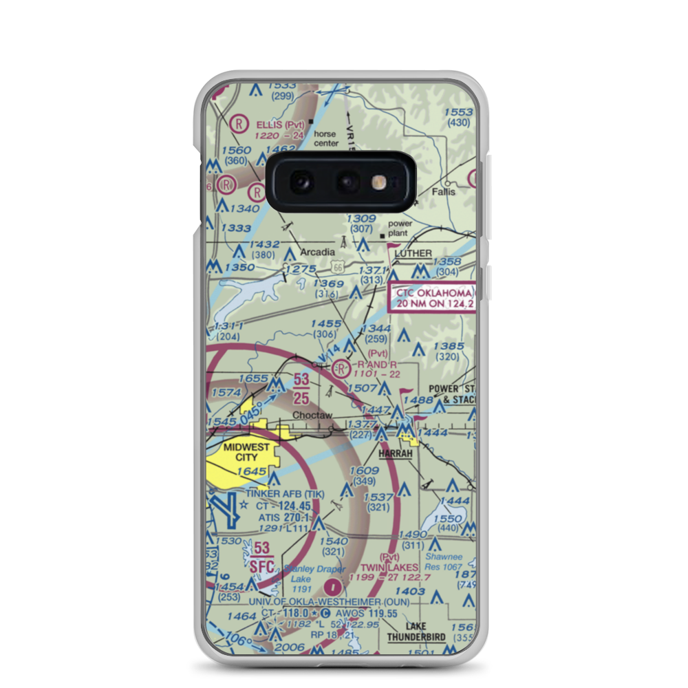 R and R Airport (9OK9) VFR Sectional Samsung Case Samsung Galaxy S10e model shown
