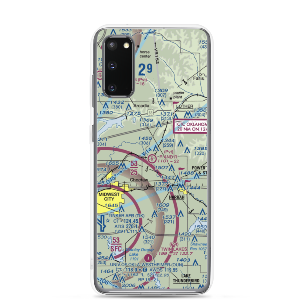 R and R Airport (9OK9) VFR Sectional Samsung Case Samsung Galaxy S20 model shown