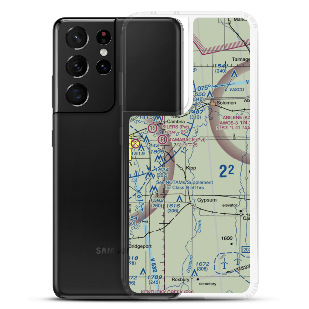 R F Roesner Airport (48KS) VFR Sectional Samsung Case Samsung Galaxy S21 Ultra model shown