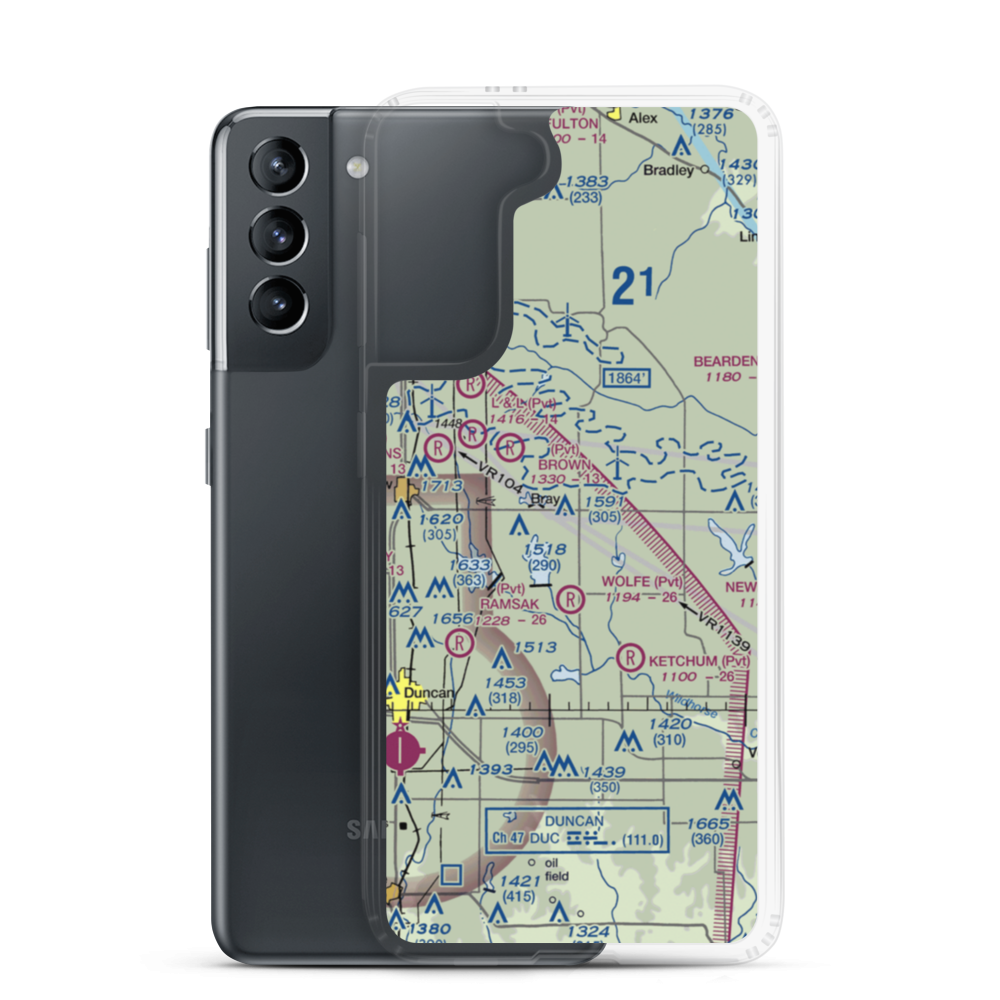 Raab Field Airport (OK63) VFR Sectional Samsung Case Samsung Galaxy S21 model shown