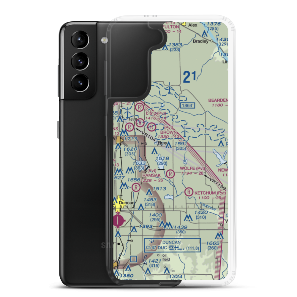Raab Field Airport (OK63) VFR Sectional Samsung Case Samsung Galaxy S21 Plus model shown